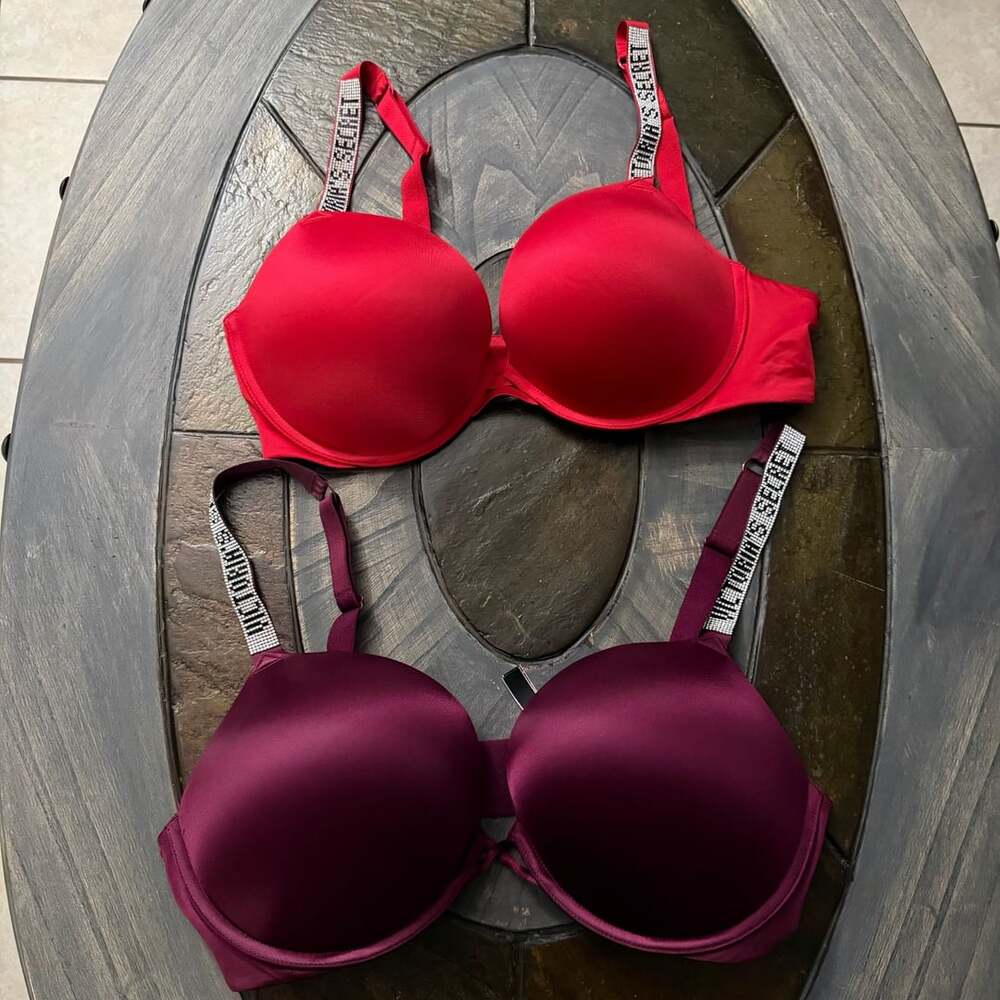 Victoria'S Secret Bombshell Bra Size 38D Burgundy Maroon